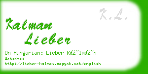 kalman lieber business card